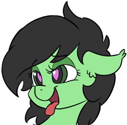 Size: 687x682 | Tagged: safe, artist:lockhe4rt, oc, oc only, oc:anon filly, earth pony, pony, ear fluff, female, filly, heart eyes, simple background, solo, tongue out, white background, wingding eyes