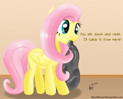 Size: 667x540 | Tagged: safe, artist:ratofdrawn, fluttershy, pegasus, pony, cute, female, mare, mouth hold, shyabetes, solo, trash