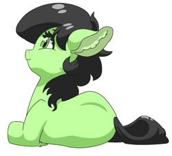 Size: 1315x1200 | Tagged: safe, artist:lockhe4rt, oc, oc:anon filly, ear fluff, female, filly, lying down, smiling