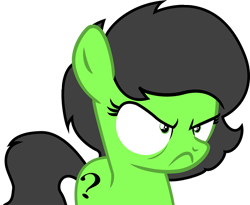 Size: 1000x820 | Tagged: safe, artist:lockhe4rt, oc, oc only, oc:anon filly, earth pony, pony, angry, female, filly, looking at you, simple background, solo, transparent background, vector