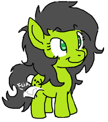 Size: 465x525 | Tagged: safe, artist:lockhe4rt, oc, oc only, oc:anon filly, earth pony, pony, :^), fake cutie mark, female, filly, simple background, smiling, solo, white background