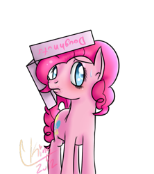 Size: 463x521 | Tagged: safe, artist:pinkie321pie, pinkie pie, earth pony, pony, box, female, looking at you, mare, simple background, solo, transparent background