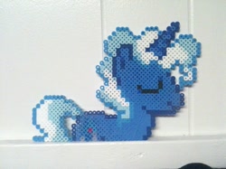 Size: 819x614 | Tagged: safe, artist:fuzzy logic, pokey pierce, pony, unicorn, eyes closed, irl, male, perler beads, photo, solo, stallion