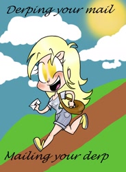 Size: 1200x1630 | Tagged: safe, artist:mcnuggyy, derpy hooves, human, female, happy, humanized, no pupils, solo