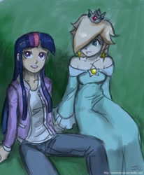 Size: 874x1059 | Tagged: safe, artist:johnjoseco, twilight sparkle, human, crossover, female, humanized, mario, rosalina, super mario bros., super mario galaxy