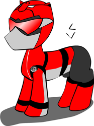 Size: 573x767 | Tagged: safe, artist:rinsankajugin, ponified, power rangers, power rangers beast morphers, redbuster, simple background, solo, super sentai, tokumei sentai go-busters