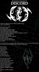 Size: 830x1500 | Tagged: artist needed, safe, discord, princess celestia, princess luna, alicorn, alicorns, fus-ro-dah, lyrics, parody, princess, skyrim, song, text, the elder scrolls, wall of text