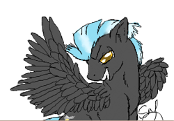 Size: 305x213 | Tagged: safe, artist:seiianna, thunderlane, pegasus, pony, male, simple background, solo, stallion, white background