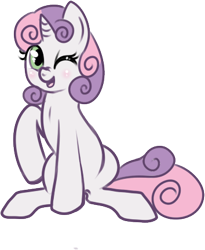 Size: 354x432 | Tagged: safe, artist:lulubell, sweetie belle, simple background, solo, transparent background, wink