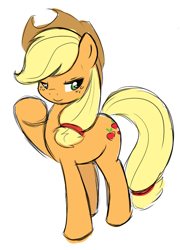 Size: 470x652 | Tagged: safe, artist:zajice, applejack, earth pony, pony, female, mare, simple background, solo