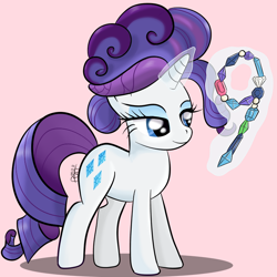 Size: 750x750 | Tagged: safe, artist:ratofdrawn, rarity, pony, unicorn, alternate hairstyle, female, gem, magic, mare, solo