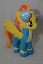 Size: 662x1000 | Tagged: safe, artist:makeshiftwings30, spitfire, pegasus, pony, female, goggles, irl, mare, photo, plushie, solo, wonderbolts uniform