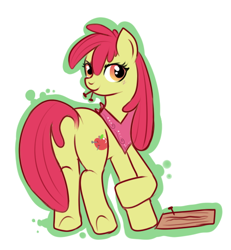 Size: 500x540 | Tagged: safe, artist:lulubell, apple bloom, adult, older, plot, simple background, solo, white background