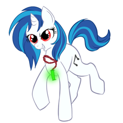 Size: 400x400 | Tagged: safe, artist:lulubell, dj pon-3, vinyl scratch, pony, unicorn, glowstick, simple background, solo, white background