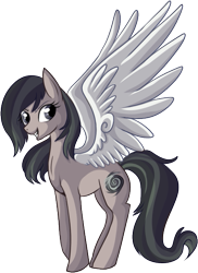 Size: 451x619 | Tagged: safe, artist:lulubell, oc, oc only, oc:hurricane, pegasus, pony, colored wings, large wings, simple background, solo, transparent background, wings