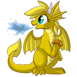 Size: 450x450 | Tagged: safe, artist:lulubell, oc, oc only, oc:ticket, dragon, dragonified, simple background, solo, species swap, transparent background