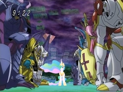 Size: 640x480 | Tagged: artist needed, safe, princess celestia, alicorn, pony, digimon, digimon savers, ethereal mane, female, mare, royal knights