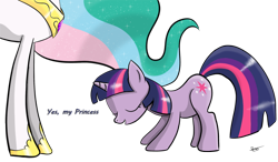 Size: 800x467 | Tagged: safe, artist:ratofdrawn, princess celestia, twilight sparkle, alicorn, pony, unicorn, duo, duo female, female, horn, mare