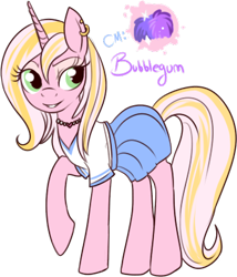 Size: 331x386 | Tagged: safe, artist:lulubell, oc, oc only, pony, unicorn, clothes, simple background, solo, transparent background