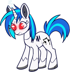 Size: 345x357 | Tagged: safe, artist:lulubell, dj pon-3, vinyl scratch, pony, robot, unicorn, glowing eyes, simple background, solo, transparent background