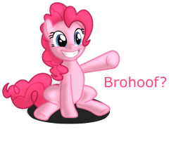 Size: 600x500 | Tagged: safe, artist:ikillyou121, pinkie pie, earth pony, pony, female, hoofbump, mare, simple background, sitting, solo, transparent background