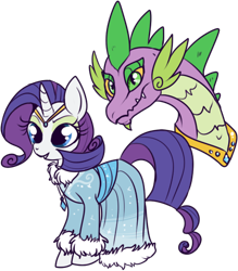 Size: 420x479 | Tagged: safe, artist:lulubell, rarity, spike, dragon, pony, unicorn, female, male, older, shipping, simple background, sparity, straight, transparent background