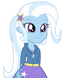 Size: 1042x1229 | Tagged: safe, artist:negasun, trixie, equestria girls, clothes, cute, dress, simple background, smiling, solo, transparent background, vector