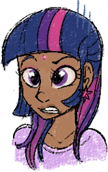 Size: 166x263 | Tagged: safe, artist:lulubell, twilight sparkle, bindi, humanized, simple background, solo, white background