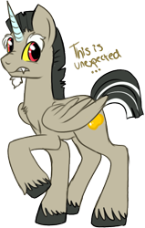 Size: 396x622 | Tagged: safe, artist:lulubell, discord, alicorn, pony, ponified, simple background, solo, species swap, transparent background, unshorn fetlocks