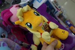 Size: 4912x3264 | Tagged: safe, artist:negasun, applejack, earth pony, pony, hatless, irl, missing accessory, photo, plushie, russia