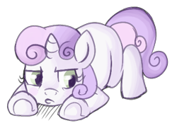 Size: 425x295 | Tagged: safe, artist:lulubell, sweetie belle, lowres, pouting, simple background, solo, transparent background