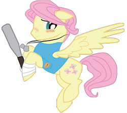Size: 4524x4044 | Tagged: safe, artist:nullpony-exception, artist:spectreh, butterscotch, fluttershy, pegasus, pony, absurd resolution, blushing, floppy ears, male, rule 63, scout, simple background, solo, stallion, team fortress 2, transparent background