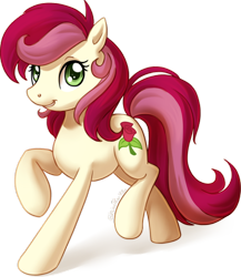 Size: 600x690 | Tagged: safe, artist:shinepawpony, roseluck, earth pony, pony, female, mare, simple background, solo