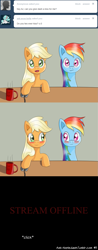 Size: 633x1610 | Tagged: safe, artist:ratofdrawn, applejack, rainbow dash, earth pony, pegasus, pony, appledash, ask, ask appledash, blushing, comic, female, lesbian, shipping, tumblr