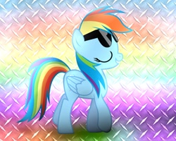 Size: 999x799 | Tagged: safe, artist:heavymetalbronyyeah, rainbow dash, pegasus, pony, blue coat, female, mare, multicolored mane, solo, swag