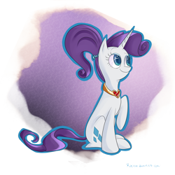 Size: 2500x2500 | Tagged: safe, artist:rinikka, rarity, pony, unicorn, alternate hairstyle, fire ruby, necklace, solo