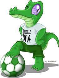 Size: 2265x3000 | Tagged: safe, artist:jcosneverexisted, gummy, bipedal, football, solo, wink