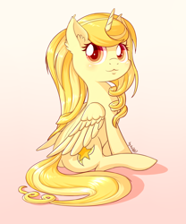 Size: 1600x1920 | Tagged: safe, artist:dsp2003, oc, oc only, oc:solar swirl, alicorn, pony, 2016, alicorn oc, commission, female, looking at you, simple background, sitting, solo