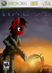 Size: 500x703 | Tagged: safe, artist:marsminer, oc, oc only, oc:young, contest winner, halo (series), halo 3, master chief, remake