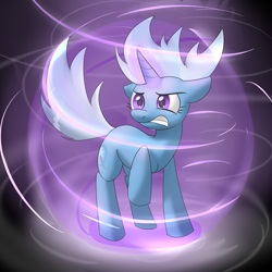 Size: 1000x1000 | Tagged: safe, artist:sirpayne, trixie, pony, unicorn, female, floppy ears, magic, mare, raised hoof, solo