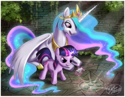 Size: 750x584 | Tagged: safe, artist:14-bis, princess celestia, twilight sparkle, alicorn, pony, unicorn, crepuscular rays, cute, female, filly, filly twilight sparkle, foal, magic, mare, prone, telekinesis, twiabetes