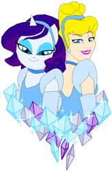 Size: 755x1150 | Tagged: safe, artist:terry, rarity, pony, semi-anthro, unicorn, cinderella, clothes, disney, disney princess, dress, female, gem, simple background, white background