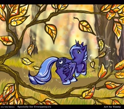 Size: 4013x3543 | Tagged: safe, artist:tomtu, princess luna, alicorn, pony, autumn, female, forest, mare, s1 luna, solo