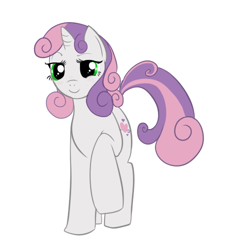 Size: 450x500 | Tagged: safe, artist:lulubell, sweetie belle, older, simple background, solo, white background