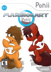 Size: 1059x1500 | Tagged: safe, artist:marsminer, oc, oc only, oc:mars miner, oc:venus spring, game cover, mario kart, mario kart wii, marspring, nintendo, parody, remake, style emulation, wii