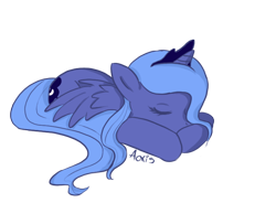 Size: 770x568 | Tagged: safe, artist:aoxis, princess luna, alicorn, pony, cute, female, filly, foal, simple background, sleeping, solo, transparent background, woona