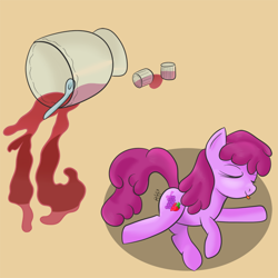 Size: 750x750 | Tagged: safe, artist:ratofdrawn, berry punch, berryshine, pony, 16, advent calendar, alcohol, drink, drunk, eyes closed, food, numbers, punch (drink), punch bowl, solo