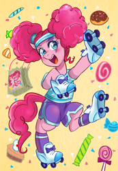 Size: 1053x1521 | Tagged: safe, artist:tzc, pinkie pie, earth pony, pony, scare master, clothes, costume, female, nightmare night, nightmare night costume, pinkie puffs, pixiv, roller skates, solo