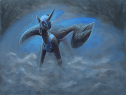 Size: 2000x1500 | Tagged: safe, artist:nikohl, nightmare moon, alicorn, pony, female, mare, mist, solo