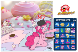 Size: 1024x692 | Tagged: safe, artist:jcosneverexisted, pinkie pie, oc, oc:cookie dough, earth pony, pony, cake, menu, war, worms (video game)